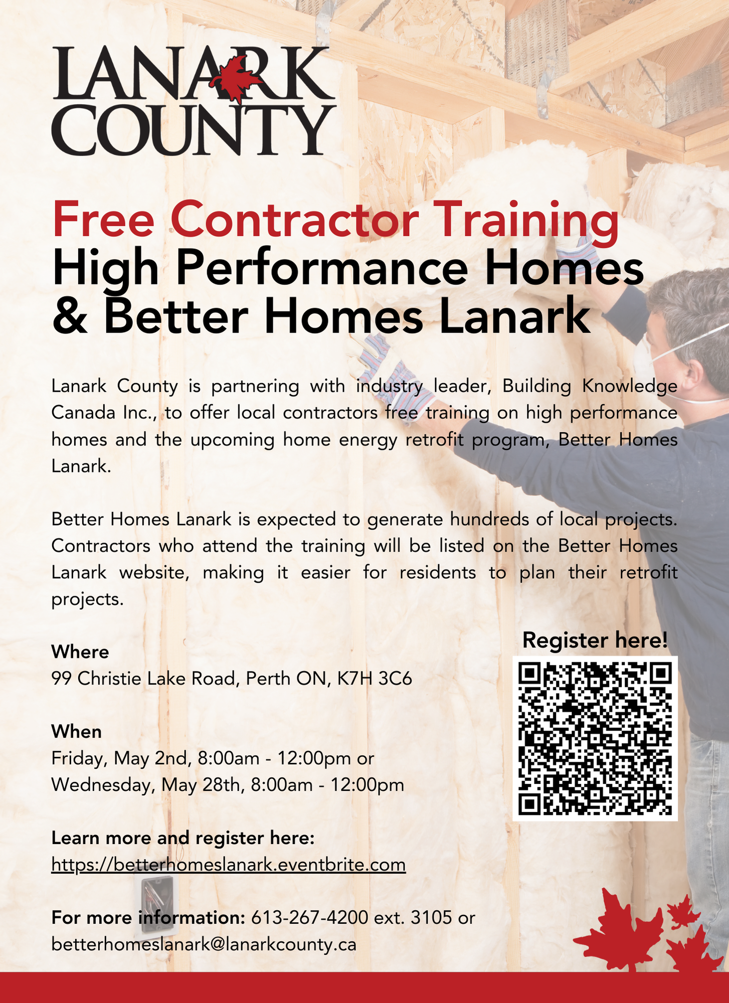 2025 04 15 Free Contractor Training Better Homes Lanark