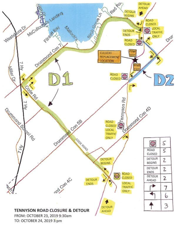 DETOUR MAP TENNYSON ROAD