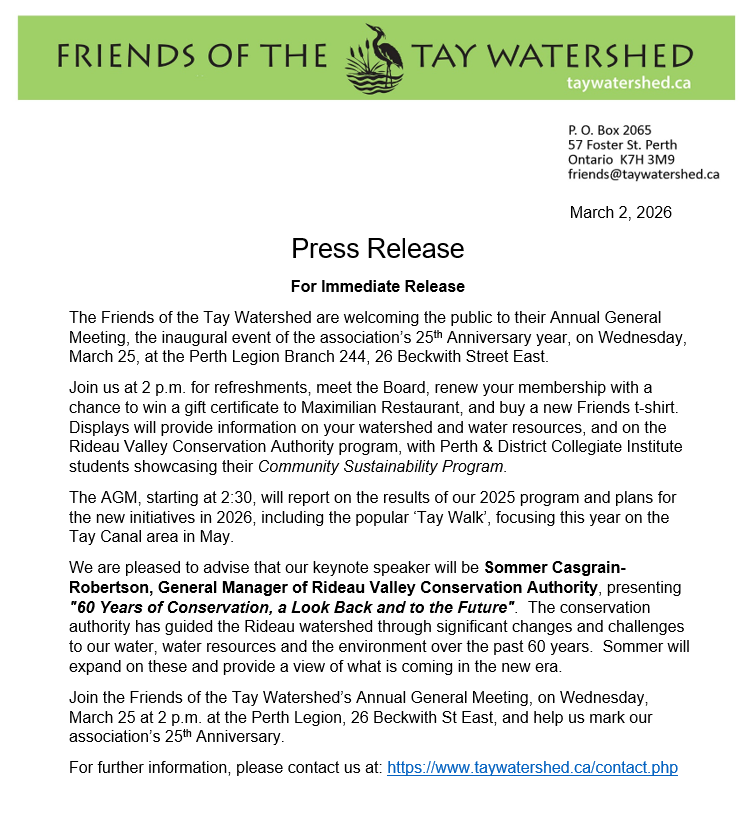 Friend of the Tay Watershed 2026